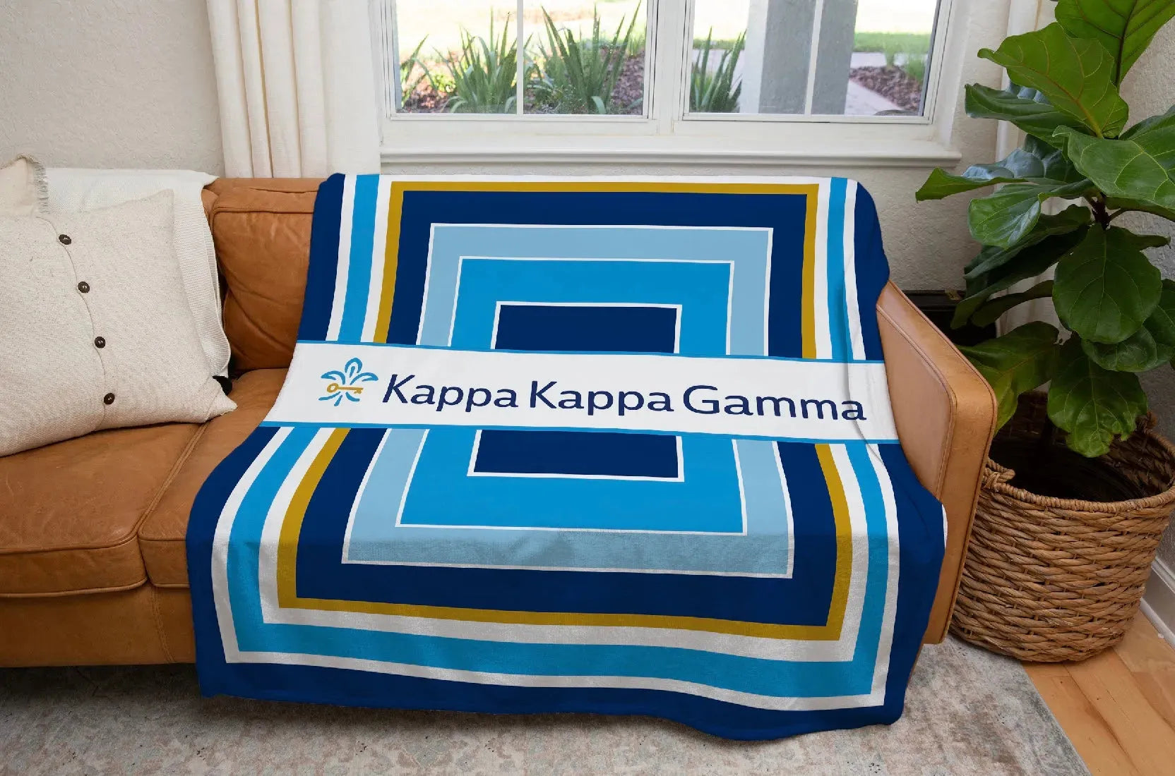 Kappa Kappa Gamma XL 60x80 Blanket Geo Throw Blankets