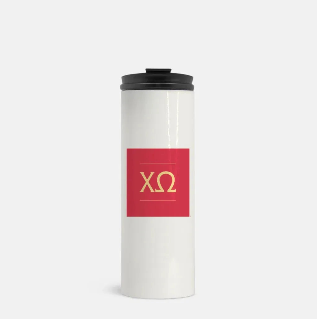 Chi Omega Tumbler 16 oz. - Traditional Cream Drinkware