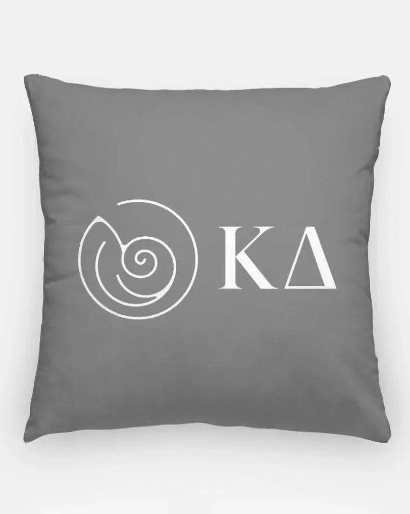 Kappa Delta 18" Throw Pillow Cover - Greek Letters Soft Gray Pillow Covers