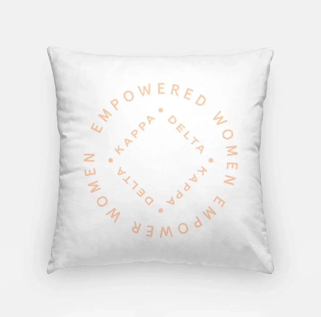 Kappa Delta Empowered Badge 18" Throw Pillow Cover Empowered Peach Pillow Covers
