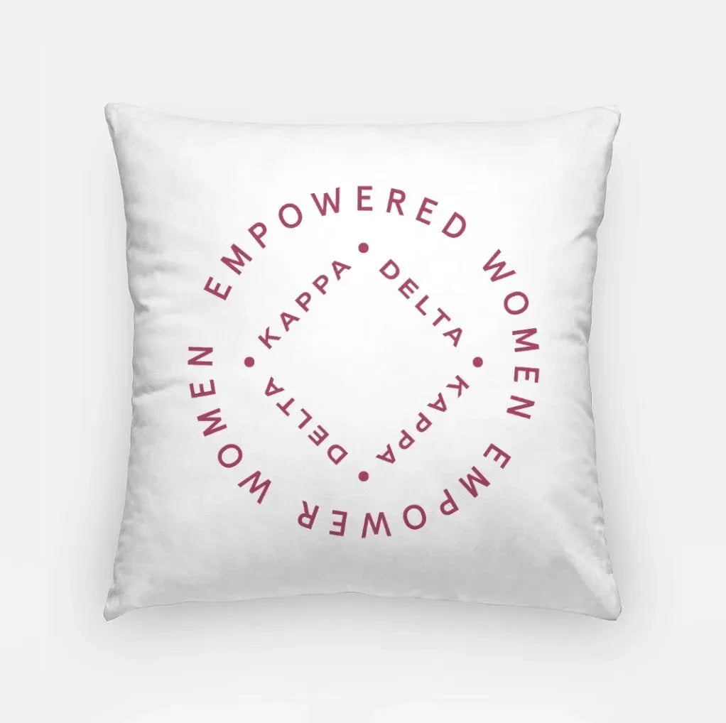 Kappa Delta Empowered Badge 18" Throw Pillow Cover Bold Burgundy Pillow Covers