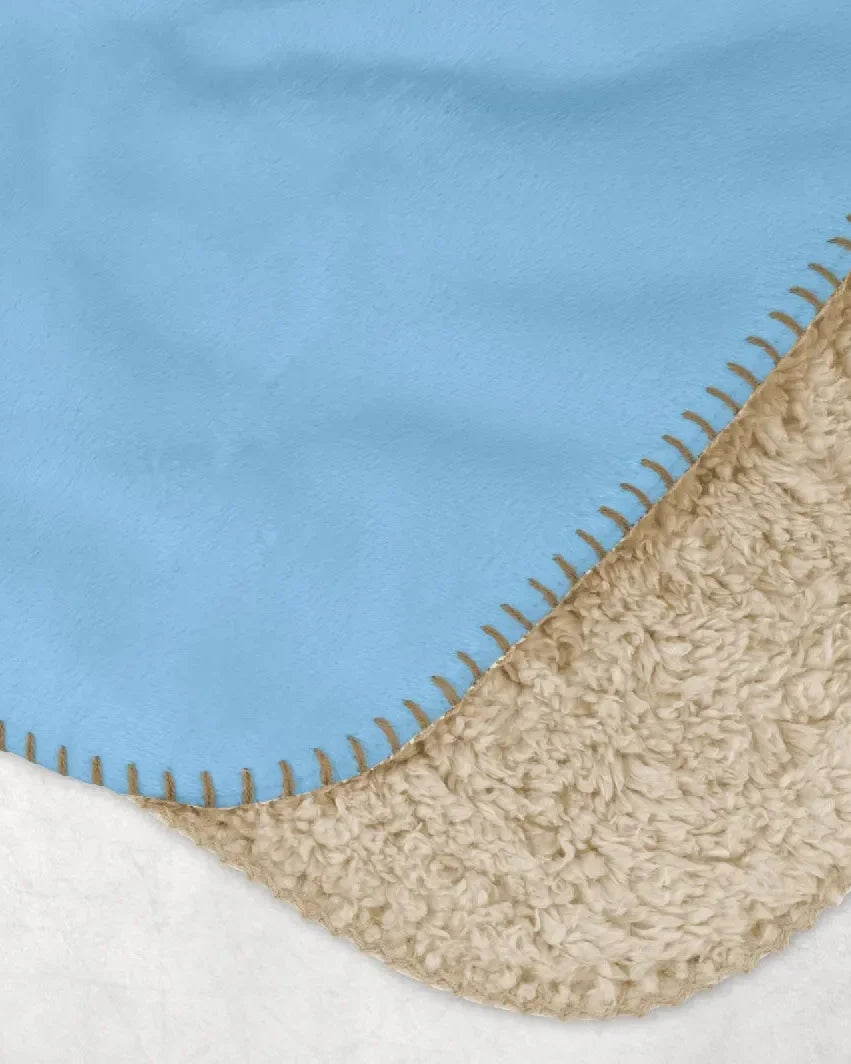 Alpha Xi Delta XL 60x80 Sherpa Throw Blanket - Blue Color Block Throw Blankets
