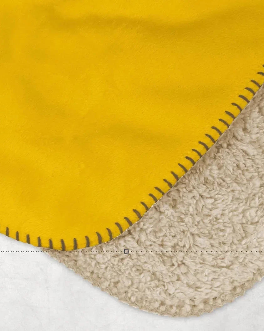 Alpha Xi Delta XL 60x80 Sherpa Throw Blanket - Gold Color Split Throw Blankets