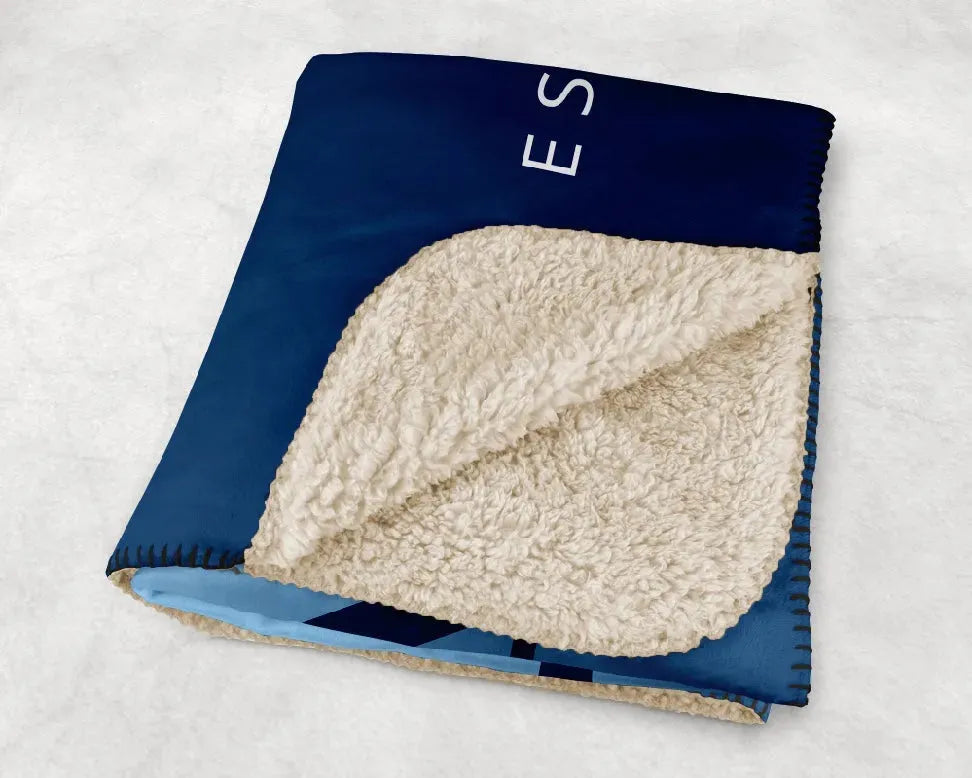 Alpha Xi Delta XL 60x80 Sherpa Throw Blanket - Blue Gradient Throw Blankets