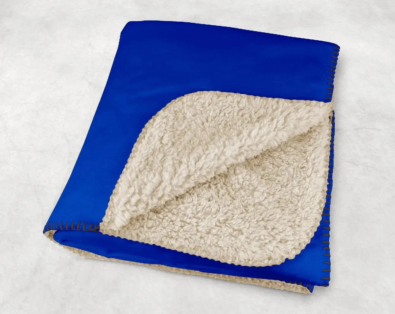 Tri Delta XL 60x80 Traditional Sherpa Throw Blanket - Blue Throw Blankets