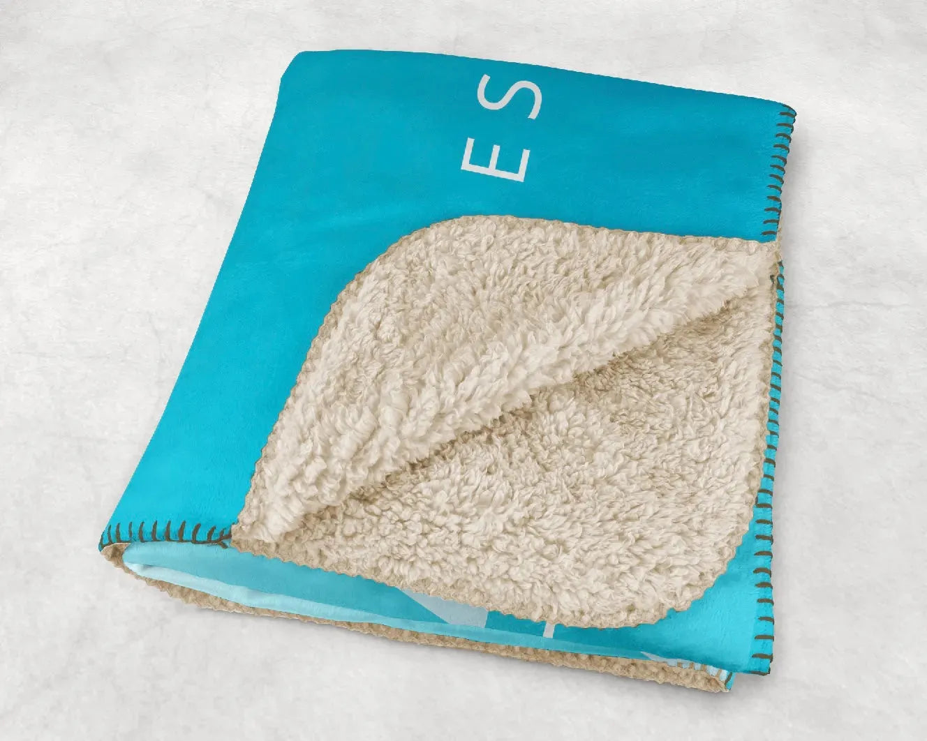 Tri Delta XL 60x80 Sherpa Blanket - Bright Blue Gradient Throw Blankets