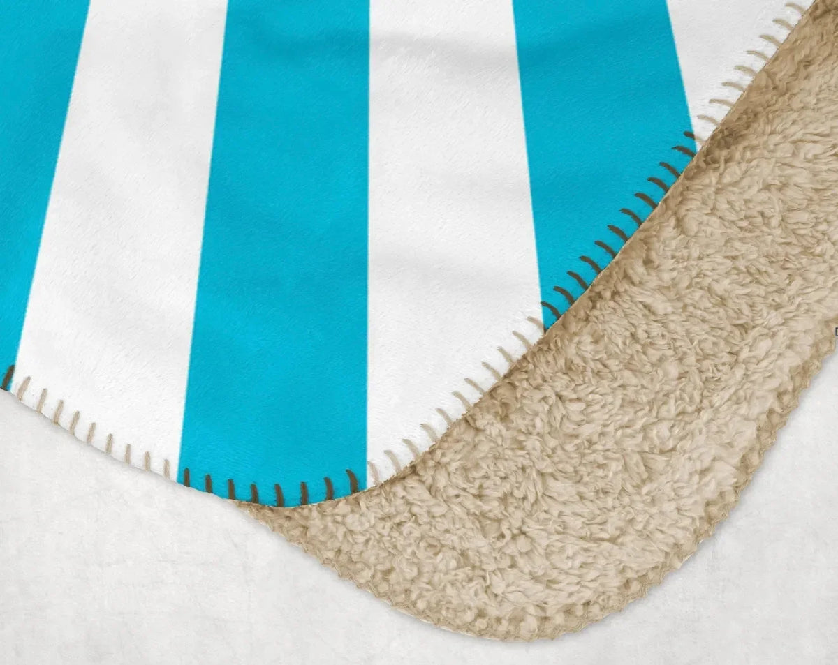 Tri Delta XL 60x80 Sherpa Blanket - Bright Blue Starburst Throw Blankets