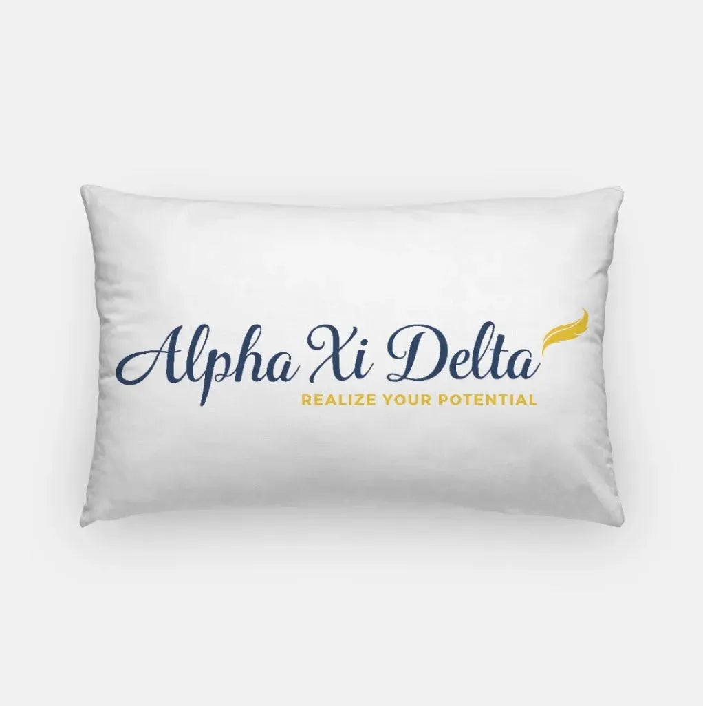 Alpha Xi Delta Traditional Lumbar Throw Pillow Covers Blue and Gold Pillow Covers