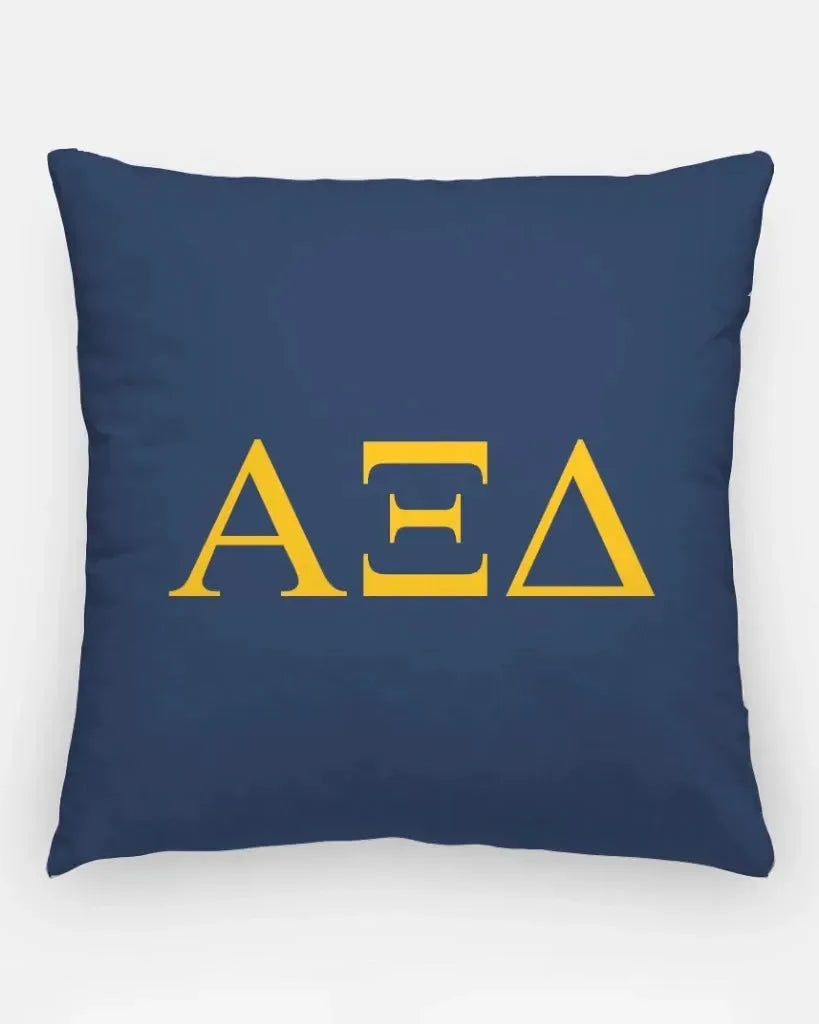 Alpha Xi Delta 18" Throw Pillow Cover - Greek Letters Gold Greek Letters Pillow Covers