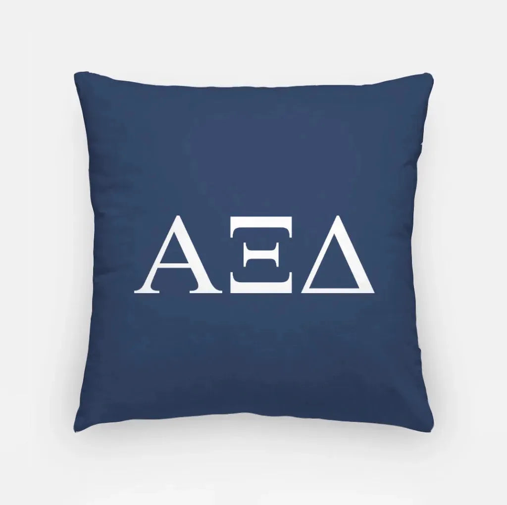 Alpha Xi Delta 18" Throw Pillow Cover - Greek Letters White Greek Letters Pillow Covers