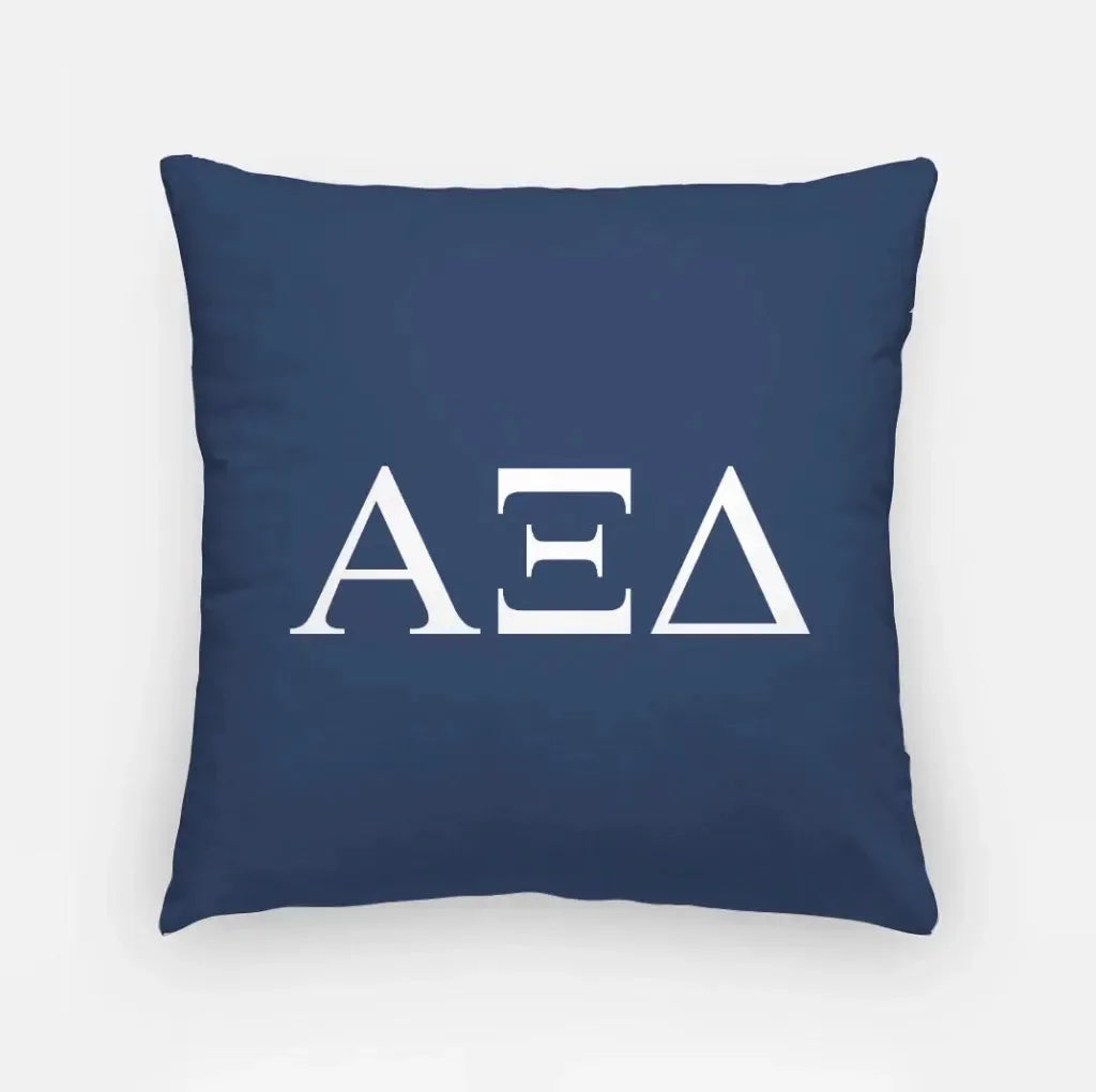 Alpha Xi Delta 18" Throw Pillow Cover - Greek Letters White Greek Letters Pillow Covers
