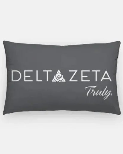 Delta Zeta Traditional Lumbar Pillow Cover - Knockout Gray Pillow Covers