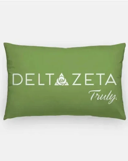 Delta Zeta Traditional Lumbar Pillow Cover - Knockout Green Pillow Covers