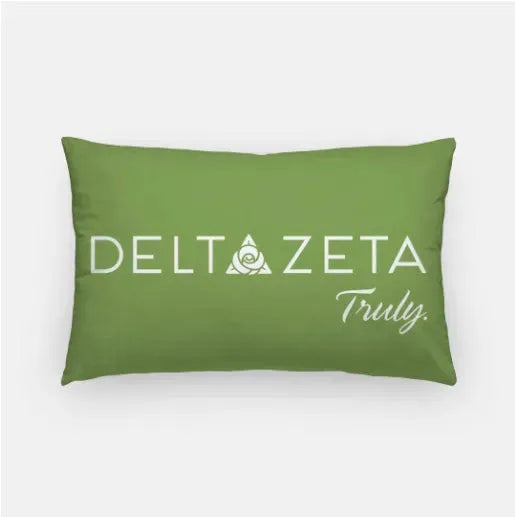 Delta Zeta Traditional Lumbar Pillow Cover - Knockout Green Pillow Covers