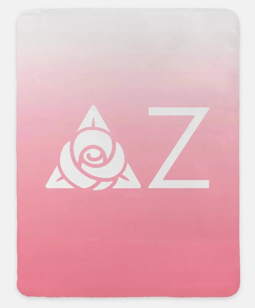 Delta Zeta XL 60x80 Sherpa Throw Blanket - Gradient Pink Throw Blankets