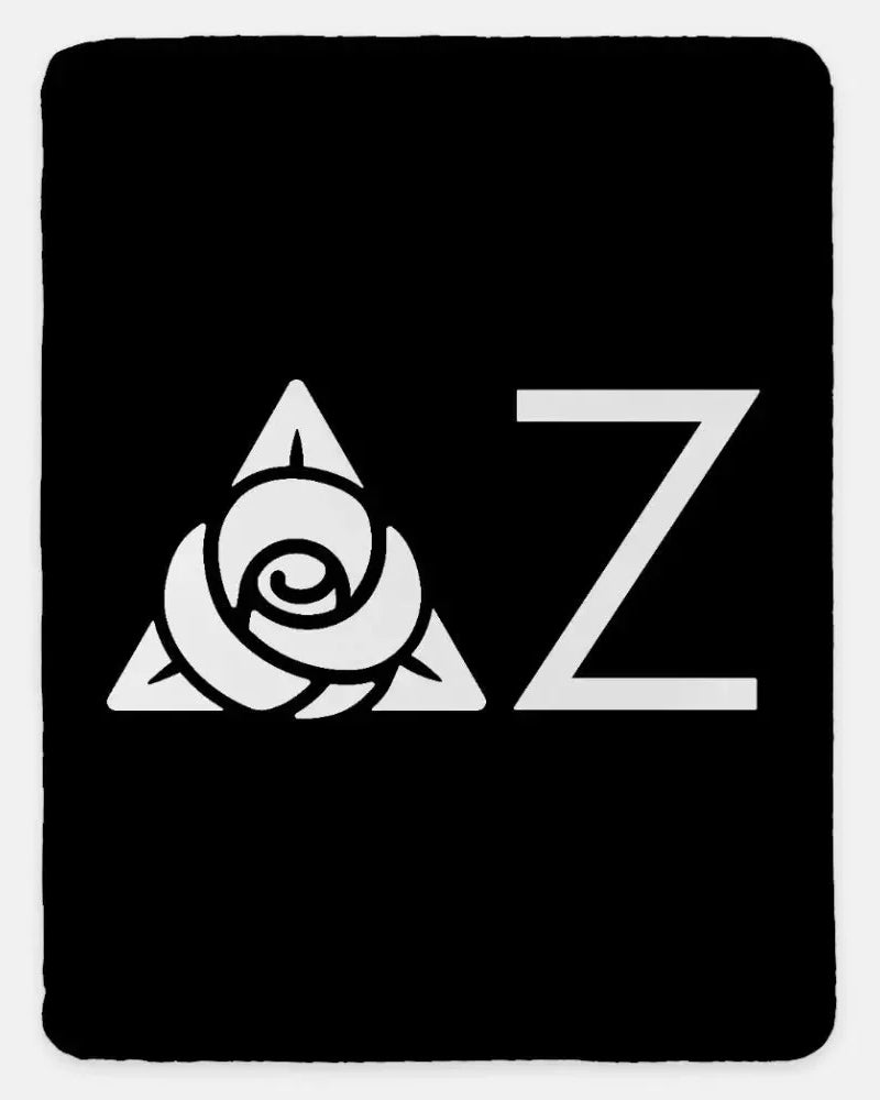 Delta Zeta XL 60x80 Sherpa Blanket - Greek Letters Black Throw Blankets