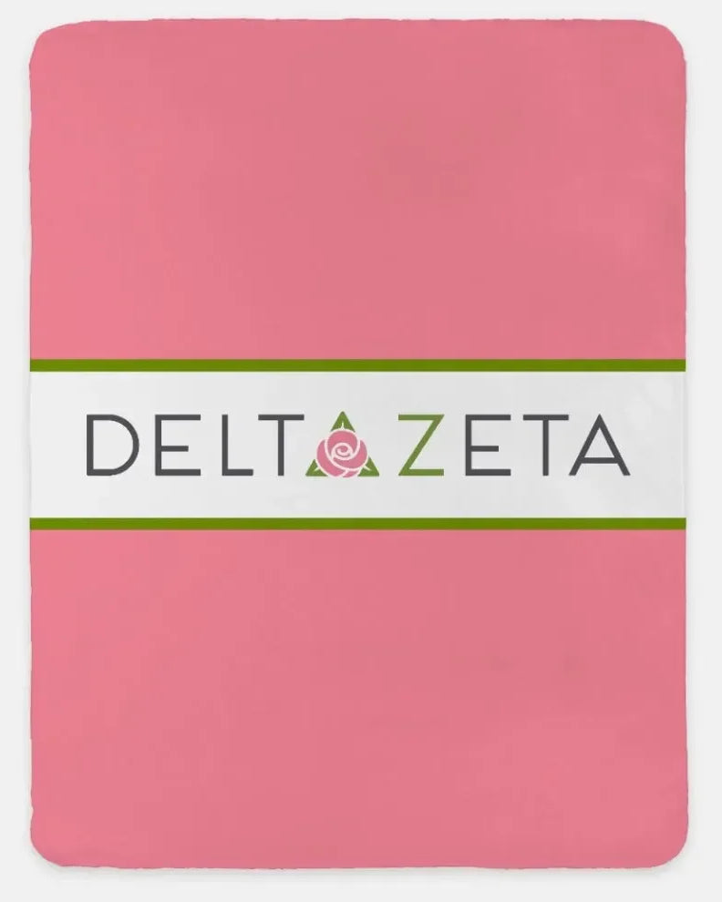 Delta Zeta XL 60x80 Traditional Sherpa Throw Blanket Pink Throw Blankets