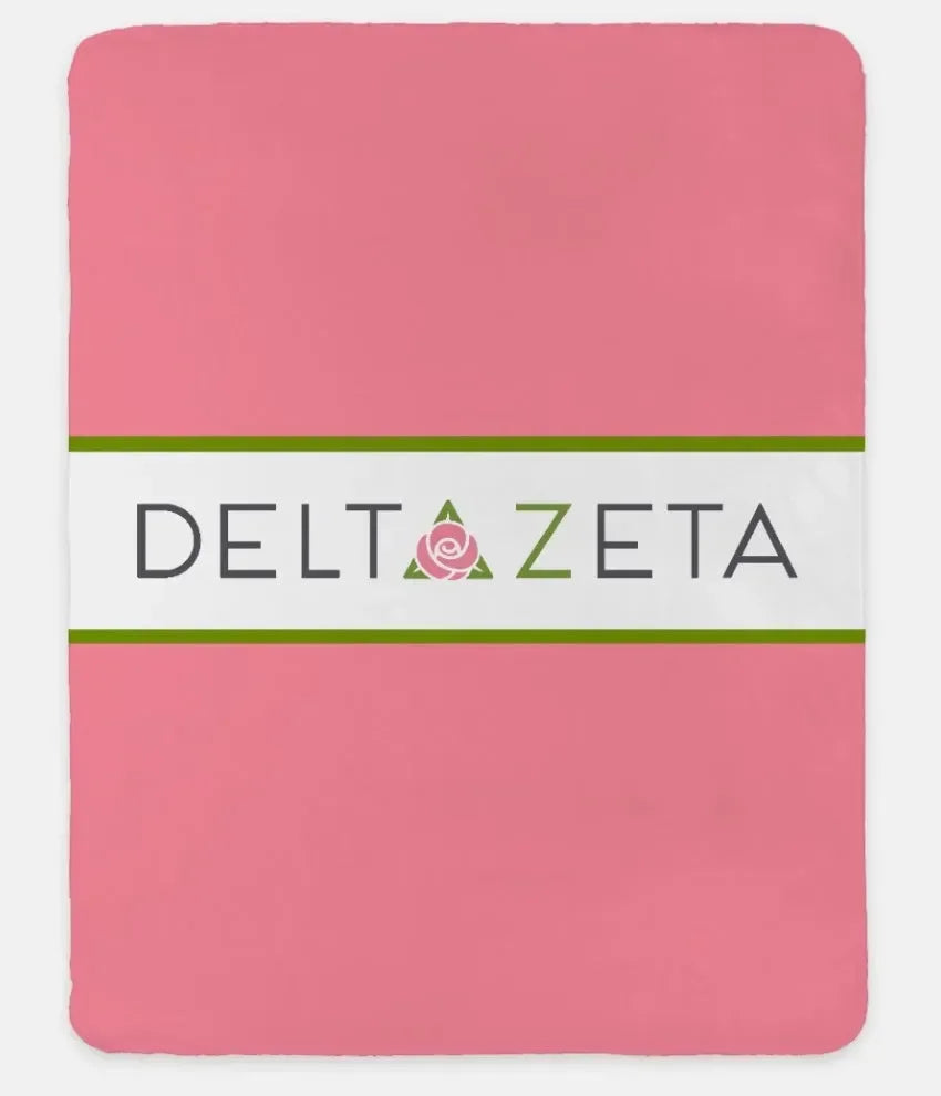 Delta Zeta XL 60x80 Traditional Sherpa Throw Blanket Pink Throw Blankets