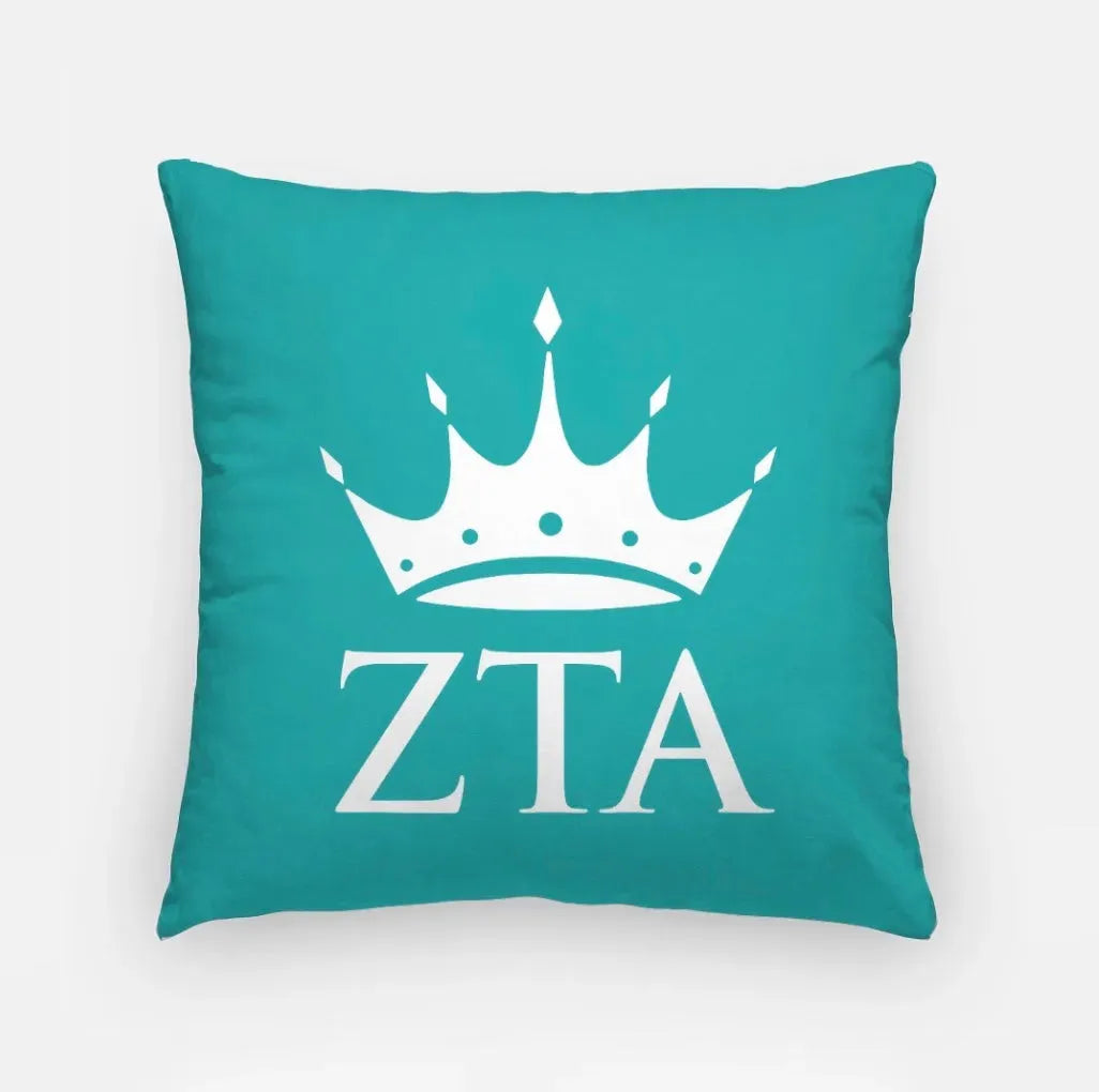 Zeta Tau Alpha Pillow Cover - Greek Letters Knockout 18" Pillow Covers