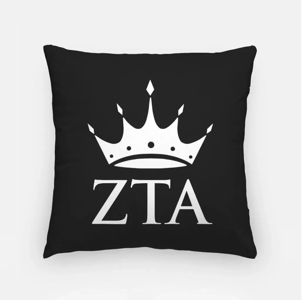 Zeta Tau Alpha Pillow Cover - Greek Letters Knockout 18" Pillow Covers