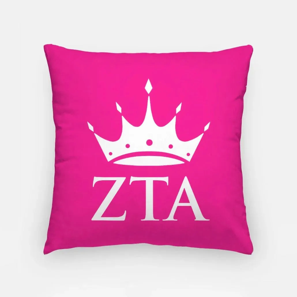 Zeta Tau Alpha Pillow Cover - Greek Letters Knockout 18" Pillow Covers