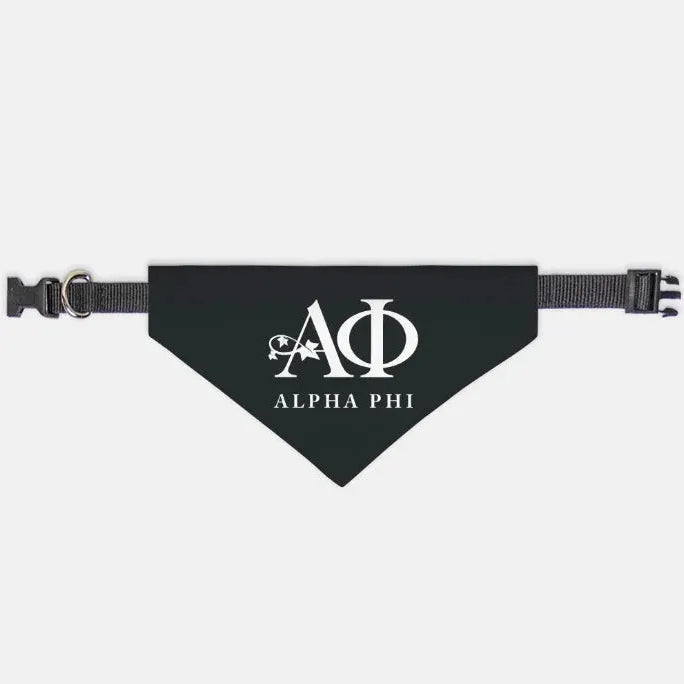 Alpha Phi Pet Bandana - Black Medium Pet Bandanas