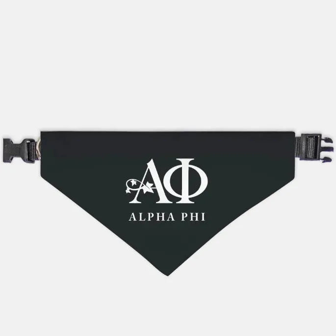 Alpha Phi Pet Bandana - Black Large Pet Bandanas