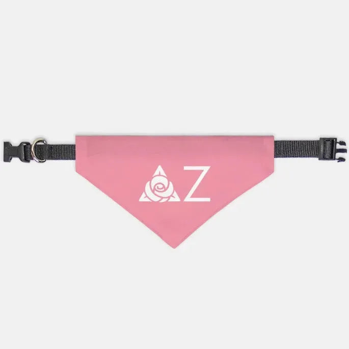 Delta Zeta Traditional Pet Bandana - Pink Small Pet Bandanas