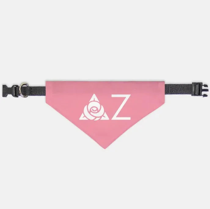 Delta Zeta Traditional Pet Bandana - Pink Medium Pet Bandanas