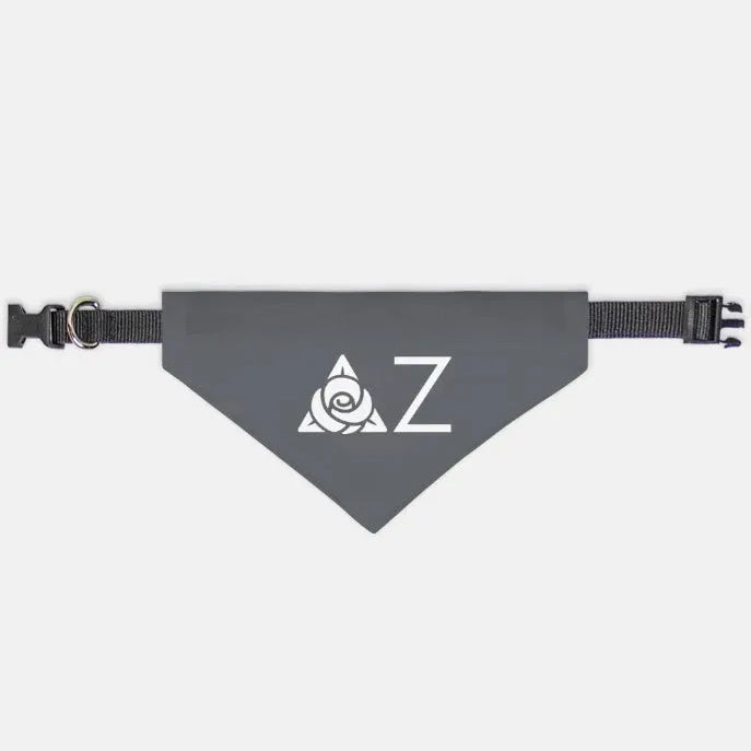 Delta Zeta Traditional Pet Bandana - Gray Small Pet Bandanas