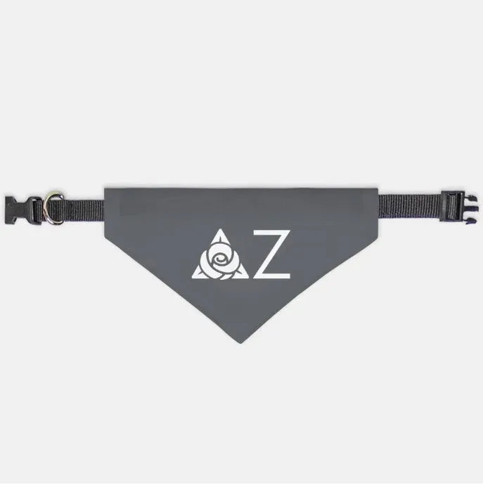 Delta Zeta Traditional Pet Bandana - Gray Small Pet Bandanas