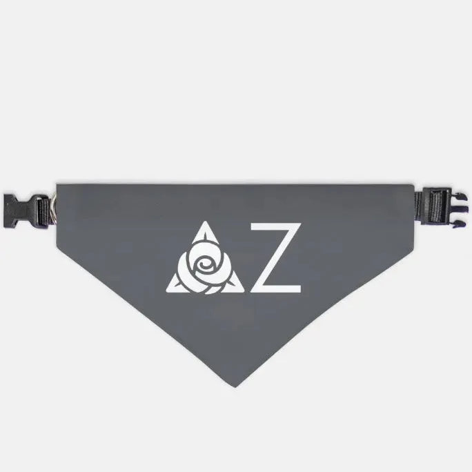 Delta Zeta Traditional Pet Bandana - Gray Large Pet Bandanas