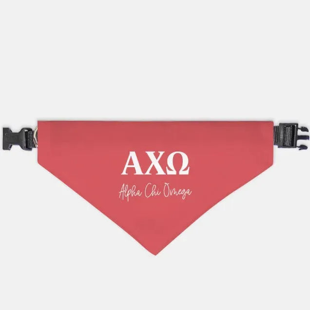 Alpha Chi Omega Pet Bandana - Scarlet Large Pet Bandanas