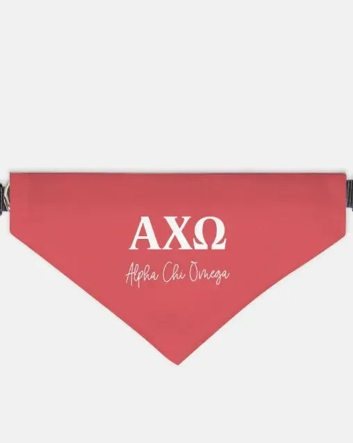 Alpha Chi Omega Pet Bandana - Scarlet Large Pet Bandanas