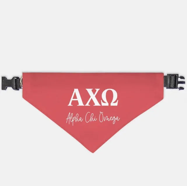 Alpha Chi Omega Pet Bandana - Scarlet XL Pet Bandanas