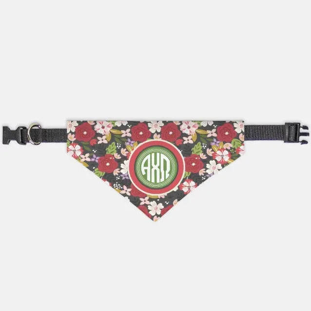 Alpha Chi Omega Pet Bandana - Modern Floral Small Pet Bandanas