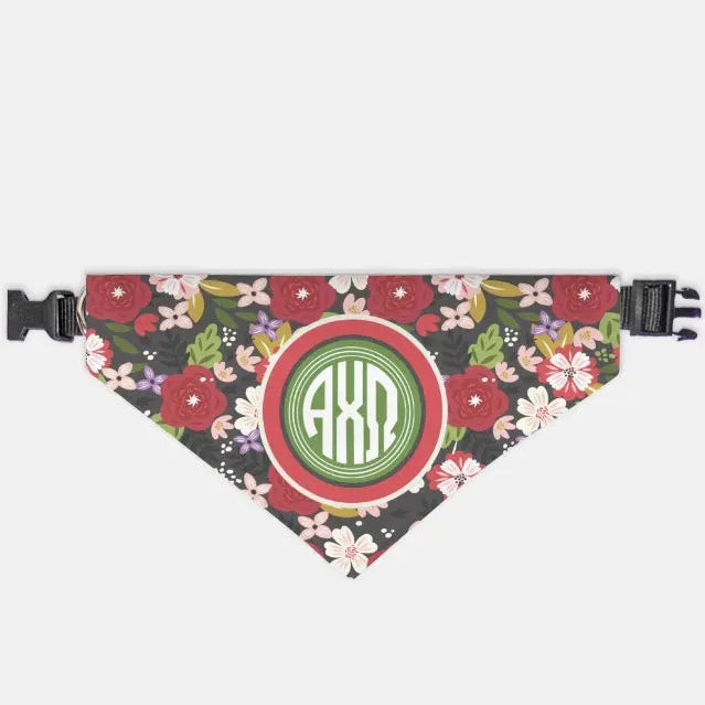 Alpha Chi Omega Pet Bandana - Modern Floral XL Pet Bandanas