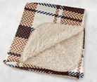 Brown Plaid Sherpa XL 60x80 Throw Blanket Throw Blankets