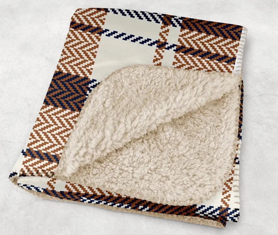Brown Plaid Sherpa XL 60x80 Throw Blanket Throw Blankets