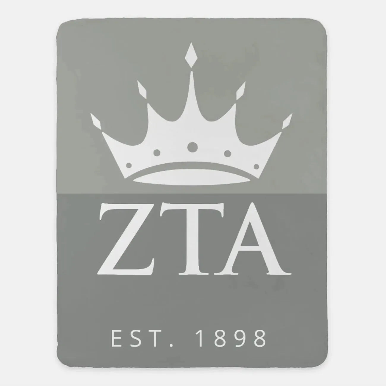 Zeta Tau Alpha Blanket XL 60x80 - Color Block Gray Throw Blankets