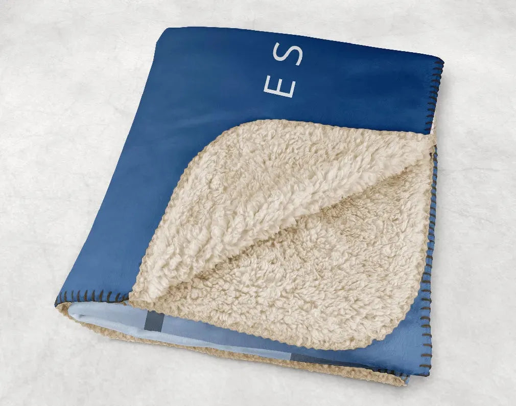 Pi Phi XL 60x80 Sherpa Throw Blanket - Blue Gradient Throw Blankets