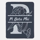 Pi Beta Phi XL 60x80 Sherpa Throw Blanket - Carnation Monogram Throw Blankets