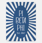Pi Phi XL 60x80 Sherpa Throw Blanket - Blue Starburst Throw Blankets
