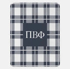 Pi Beta Phi XL 60x80 Sherpa Throw Blanket - Gray Plaid Throw Blankets