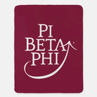 Pi Beta Phi XL 60x80 Traditional Sherpa Blanket - Wine Throw Blankets