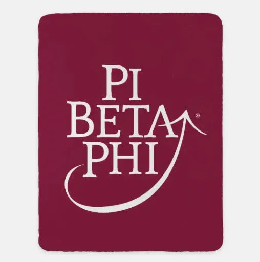 Pi Beta Phi XL 60x80 Traditional Sherpa Blanket - Wine Throw Blankets