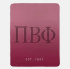 Pi Phi XL 60x80 Sherpa Throw Blanket - Wine Gradient Throw Blankets
