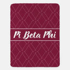 Pi Beta Phi XL 60x80 Sherpa Throw Blanket - Wine Crest Pattern Throw Blankets