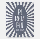 Pi Phi XL 60x80 Sherpa Throw Blanket - Gray Starburst Throw Blankets
