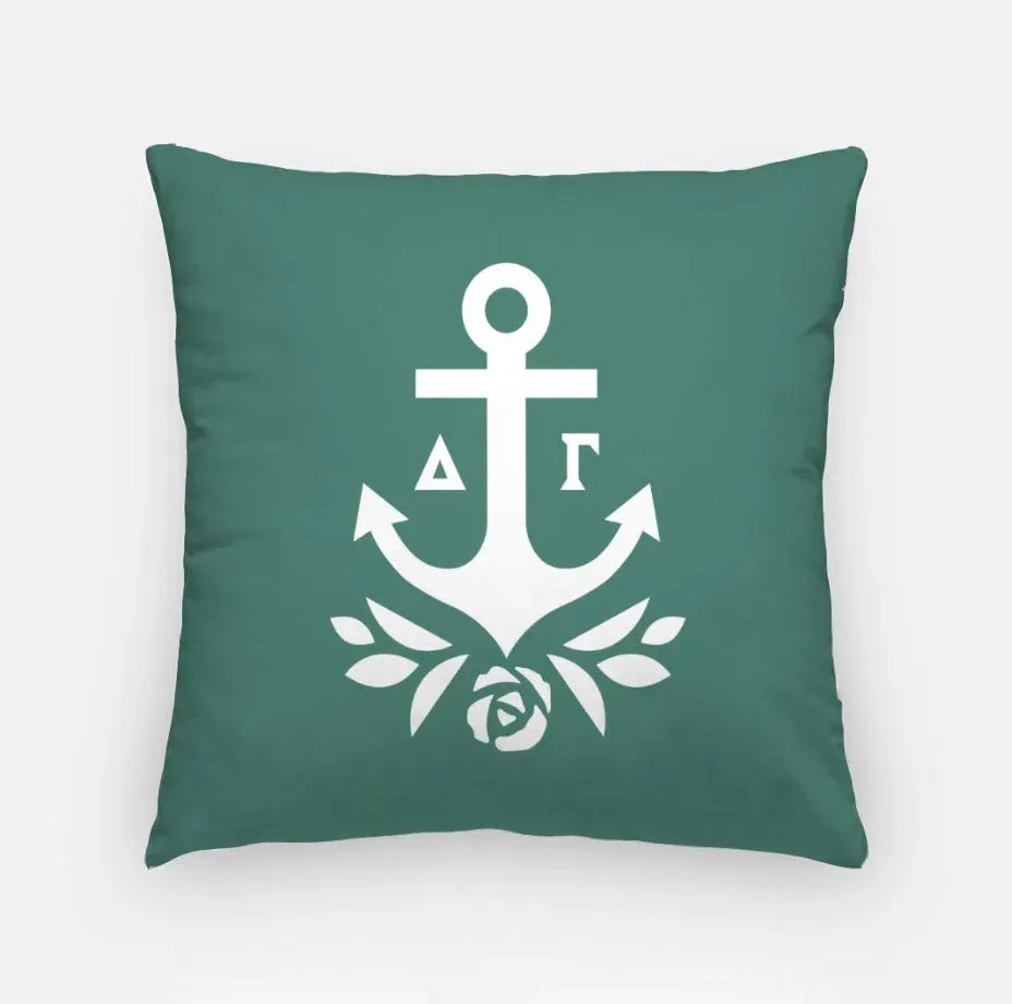 Delta Gamma 18" Throw Pillow Cover - Brandmark Green Pillow Covers